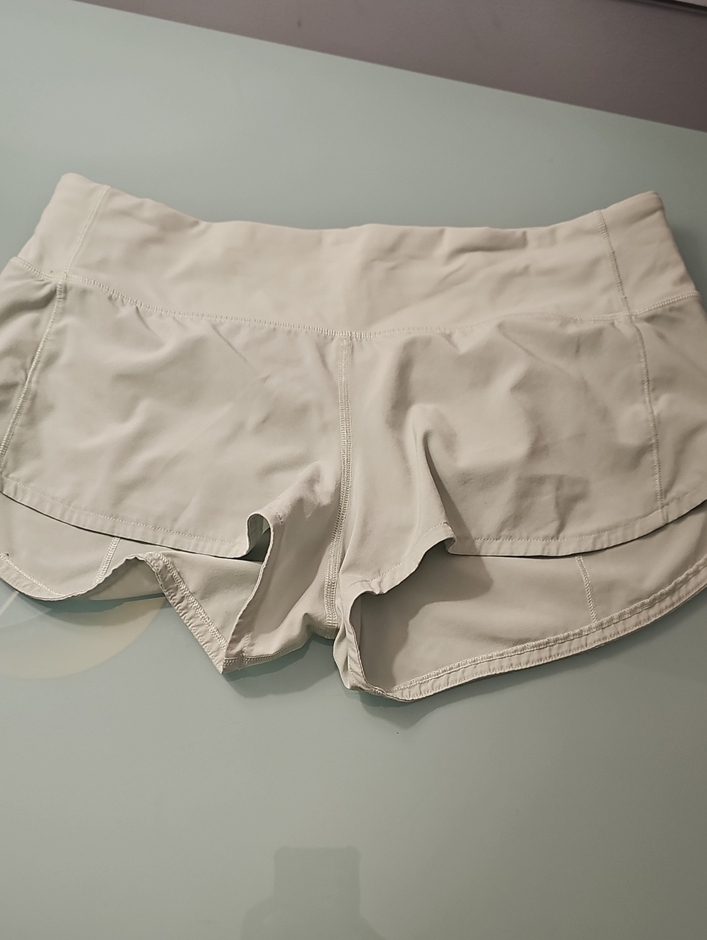 lululemon athletica Cream Scallop-Hem Athletic Shorts
